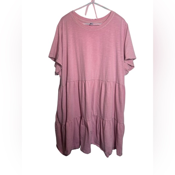 Old Navy Pink Tiered Swing Mini Dress – Size 4X - Picture 4 of 10
